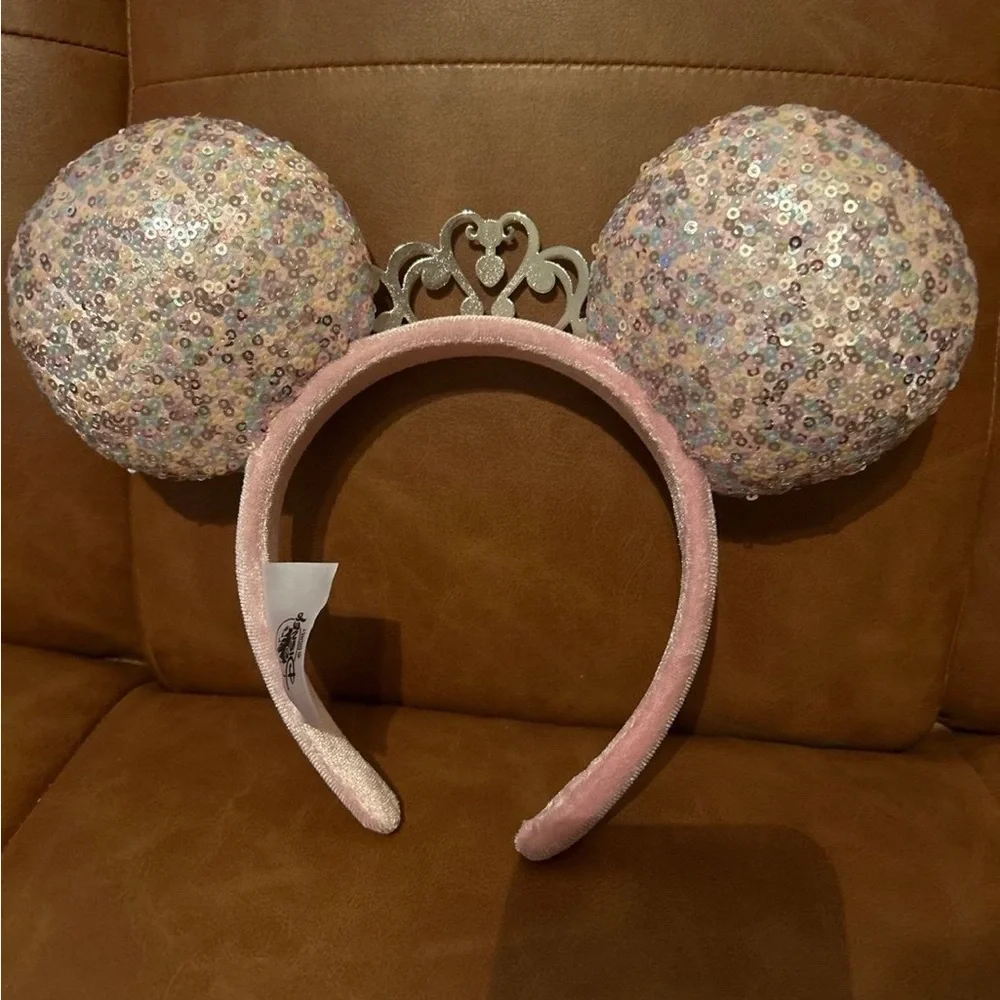Disney Pink Sequin Mouse Ears with Tiara